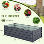 Ohuhu 6x3x1.5FT Metal Raised Garden Bed Outdoor, Reinforced Galvanized Steel - Image 6