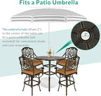 VIVIJASON 5-Piece Patio Swivel Bar Stools Set, All Weather Cast Aluminum - Image 5