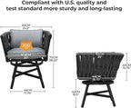 Grand patio Swivel Rope Wicker Chairs Set of 2, Patio Dining Chairs - Image 2