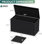 JUMMICO 160 Gallon Resin Outdoor Storage Deck Box - Image 4