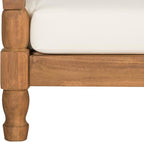 SAFAVIEH Outdoor Collection Pomona Natural Solid Wood/Beige Lounger Bench Sofa - Image 6