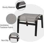 Outdoor Foot Rest for Patio Ottomans Metal Seat Patio Footstools Furniture - Image 4