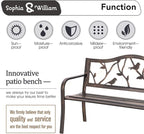 Sophia & William Outdoor Bench, Porch Bench, Garden Bench, Wrought Iron Bench - Image 5