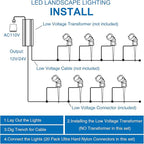 SUNVIE 24 Pack Low Voltage Landscape Lights LED 12W Landscape Lighting - Image 8