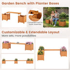 Giantex 2-in-1 Outdoor Bench - Image 6