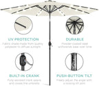 Best Choice Products 10ft Solar Polyester LED Lighted Patio Umbrella w/Tilt - Image 5
