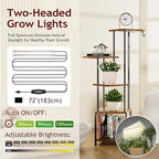 Plant Stand Indoor with Grow Light, 5-Tiered Tall Plant Stand Indoor, Metal - Image 3