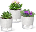 3 Pack Self Watering Pots Set, 4 Inch Self Watering Pots by Unknown