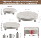 3 Pcs Wood Plant Stand Indoor Outdoor, Round Wood Riser - Image 8