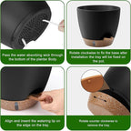 Self-Watering Plant Pots with Water Level Indicator, Drainage Holes & Saucers – - Image 7