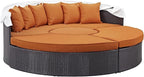 Modway Convene Wicker Rattan Outdoor Patio Retractable Canopy Round Poolside - Image 5