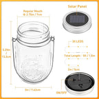 GIGALUMI Solar Mason Jar Lights, 12 Pack 30 Led String Fairy Lights Garden - Image 2