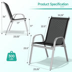 Patio Chairs Set of 6, Easily Set Up Stackable Outdoor Dining Chairs - Image 3