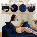 Oversized Round Chair Lounge Chaise Indoor, Upholstered Corduroy Deep Seat - Image 7