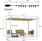 PURPLE LEAF 10' x 13' Outdoor Aluminum Pergola White Heavy-Duty Retractable - Image 6