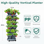 7 Tiered Strawberry Vertical Planter 2 Pack, Stackable Tower Garden Planter - Image 2