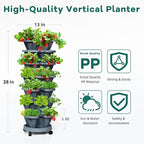 Strawberry Vertical Planters Tower Garden 3 Pack, 7 Tiered Stacking Herb - Image 2
