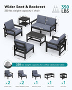 SERWALL HDPE Patio Furniture Set, 7-piece Outdoor Sectional Sofa Set, All - Image 2