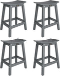 VINGLI 24 Inch Outdoor Bar Stools Set of 4, HDPE Weather Resistance Counter by VINGLI