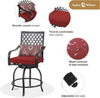 Sophia & William Outdoor Patio Bar Set 5 Piece High Dining Table and Chairs - Image 4