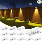 Solar Fence Lights 12 Pack, 50 Lumens Outdoor Fence Solar Lights by JOFIOS