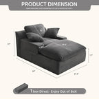 63" Chaise Lounge Chair Indoor, Set of Convertible Sleeper Sofa Couch - Image 2