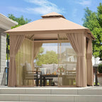 Aoxun Outdoor Gazebo for Patio 10x10 Metal Frame Canopy by Aoxun