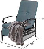 Oakcloud Adjustable Outdoor Lounge Chair Metal Patio Relaxing Recliner Chair - Image 8