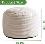 HIGOGOGO Round Stuffed Pouf Ottoman, Corduroy Poufs - Image 2