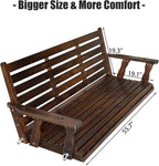 Wooden Porch Swing, Ergonomic Seat, Bench Swing - Image 5