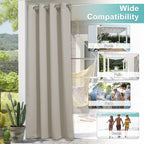 NICETOWN Patio Curtain for Outdoor Waterproof, Stainless Grommet Top Thermal - Image 8
