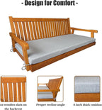 6 FT Wooden Porch Swing Bed - Image 4