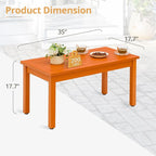 LUE BONA Outdoor Coffee Table Rectangle, HDPS Patio Coffee Tables - Image 3