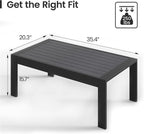 All-Weather Aluminum Outdoor Coffee Table, Modern Coffee Table - Image 2