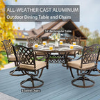 7-Piece Cast Aluminum Patio Furniture, Patio Dining Set - Image 3