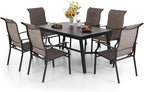 PHI VILLA 7 PCS Patio Dining Set, Outdoor Table and Chair Set by PHIVILLAThepioneerofcomfortablehouseholdsupplies