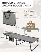 KingCamp Oversized Tanning Chair, Extra-Wide Padded Folding Chase Lounge Chairs - Image 2