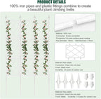 5.25FT Metal Pipe Trellis for Climbing Plants Outdoor, Garden Wall White Trellis - Image 4