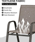 Outdoor Stackable Dining Chairs Set of 4, High-Back Patio Stacking Chairs - Image 5