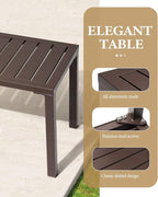 Crestlive Products Outdoor Side Table Set of 2, Aluminum Rectangular Side/End - Image 5