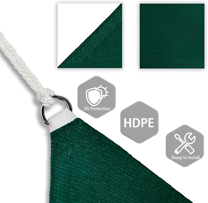 Patio Paradise 14' x 14' x 14' Sun Shade Sail Triangle Canopy Shade Cloth - Image 3