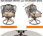 Grepatio 5 Piece Outdoor Dining Set Cast Aluminum Patio Dining Set Table and - Image 6