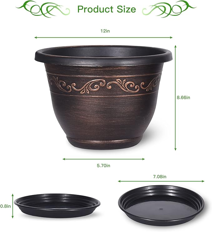 Plastic-Plant-Flower-Planters-12 Inch - Image 2
