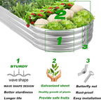 Raised Garden Bed Galvanized Planter Box Outdoor, 5ft Oval Large Rot-Resistant - Image 4