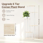 6 Tier Tall Plant Stand Indoor, Large Metal Wood Muti Level Vertical Planter - Image 2