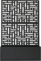 Oakland Living 6 ft. X 4 ft. Black Freestanding Metal Privacy Screen Room - Image 3