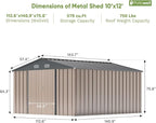 Patiowell 10 x 12 FT Metal Storage Shed - Image 5