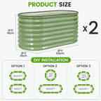 Galvanized Raised Garden Bed Outdoor 24'' Deep | Oval Metal Garden Beds - Image 3