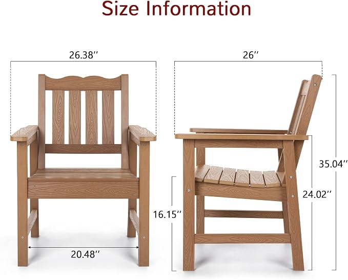 Stoog HIPS Outdoor Patio Dining Set, 4-Piece All-Weather Garden Bench, Chairs - Image 4