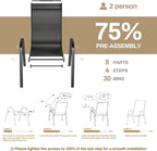 TLSUNNY Patio Chairs, Stackable Textilene Outdoor Dining Furniture - Image 6